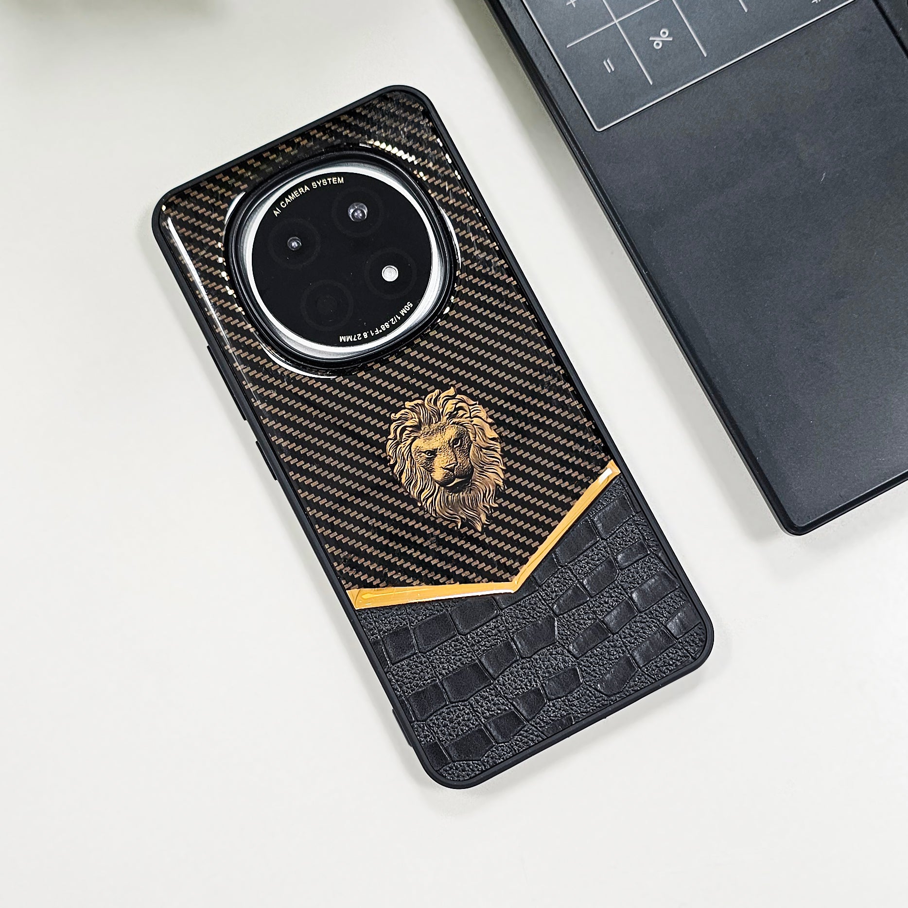 OPPO F29 Pro 5G Luxury Lion Pattern Leather And Liquid Silicone Case