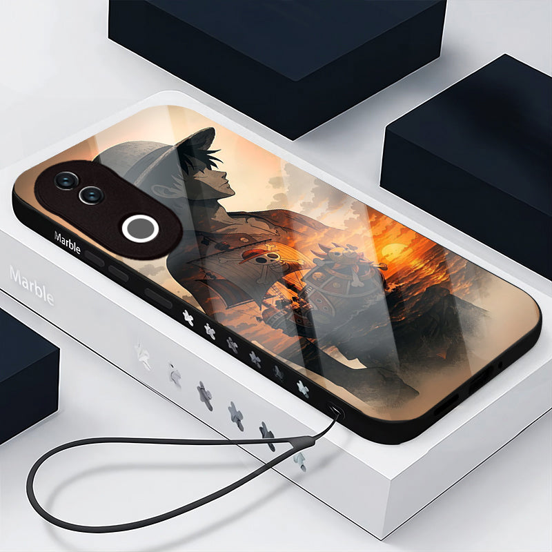 Vivo V50 5G Premium Acrylic Shockproof Glass Back Case (Sunset Voyage)
