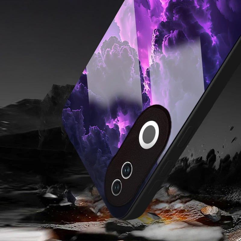 Vivo V50 5G Premium Acrylic Shockproof Glass Back Case (Violet Storm Surge)