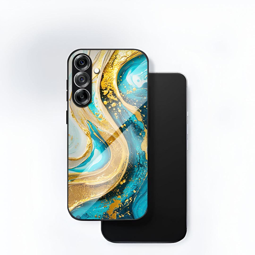 Samsung Galaxy A56 5G Premium Acrylic Shockproof Glass Back Case (Ocean Gold)