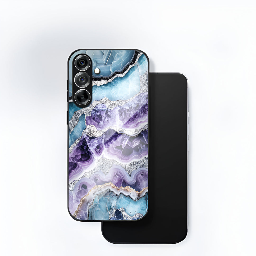 Samsung Galaxy A56 5G Premium Acrylic Shockproof Glass Back Case (Mystic Glacier Marble)