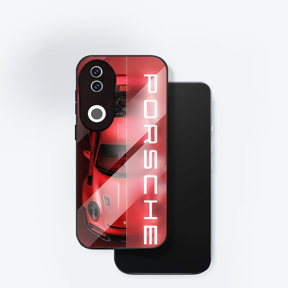 Vivo V50 5G Premium Acrylic Shockproof Glass Back Case (Porsche Neon Art)