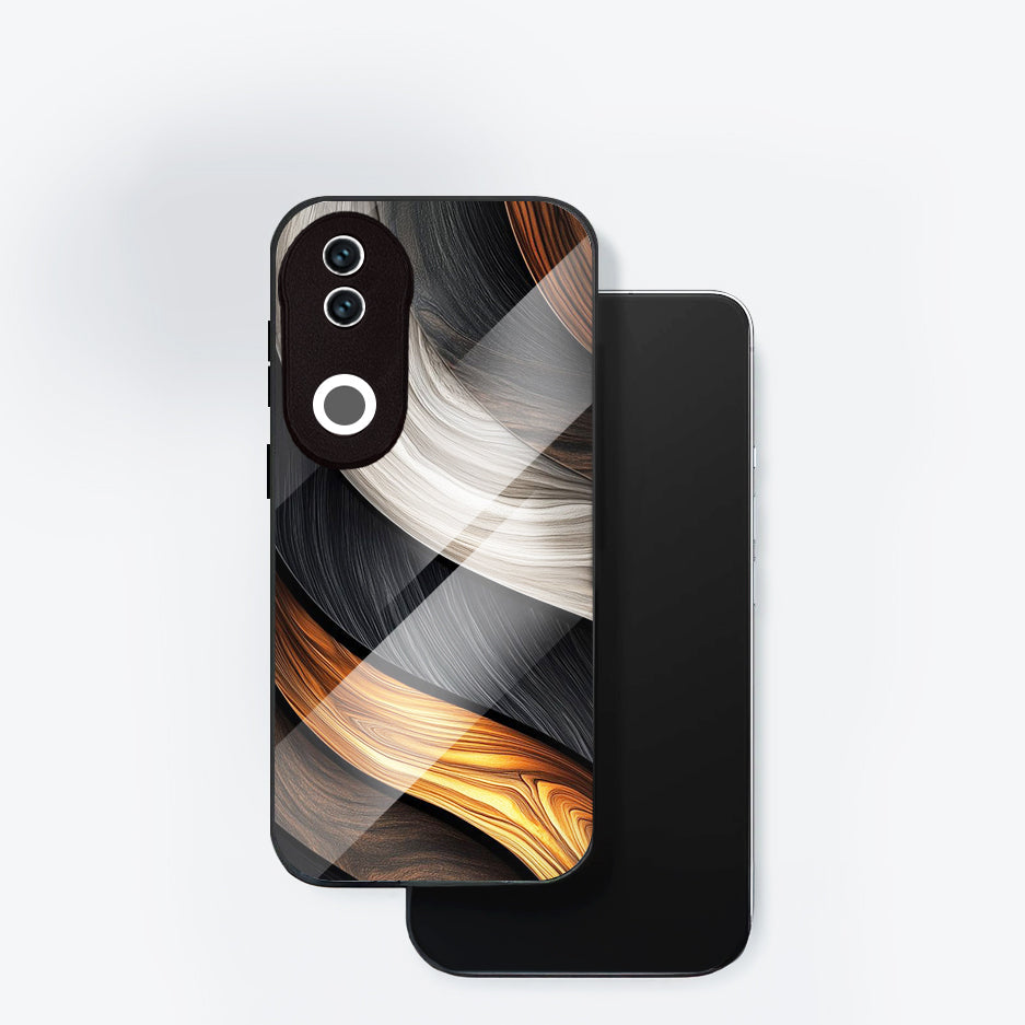 Vivo V50 5G Premium Acrylic Shockproof Glass Back Case (Earthtone Marble)