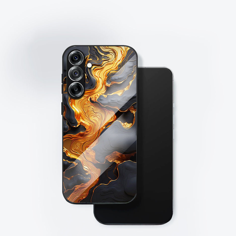 Samsung Galaxy A36 5G Premium Acrylic Shockproof Glass Back Case (Vulcan Marble)