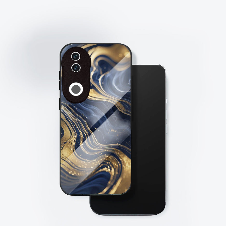 Vivo V50 5G Premium Acrylic Shockproof Glass Back Case (Night Sky Marble)