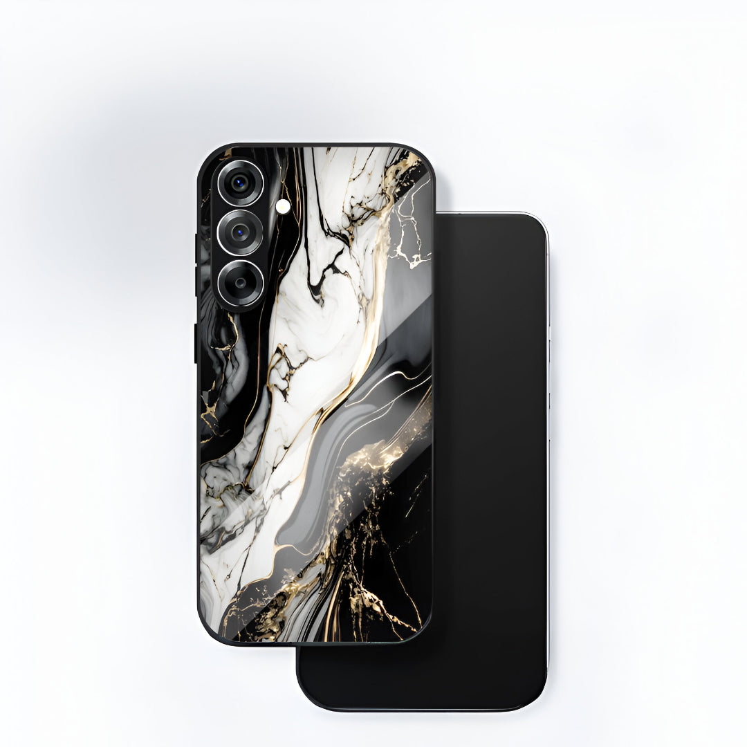 Samsung Galaxy A56 5G Premium Acrylic Shockproof Glass Back Case (Royal Marble Flow)