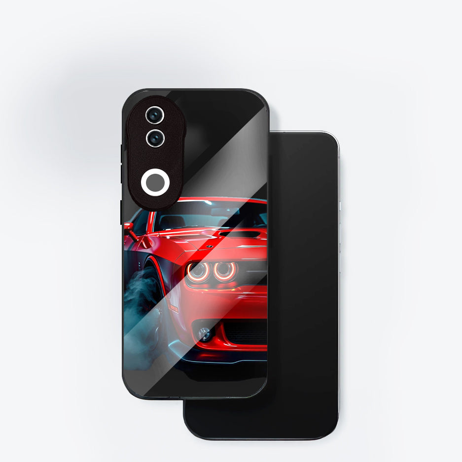 Vivo V50 5G Premium Acrylic Shockproof Glass Back Case (Midnight Racer)