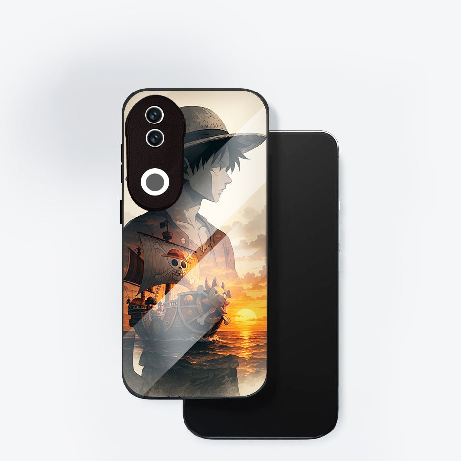 Vivo V50 5G Premium Acrylic Shockproof Glass Back Case (Sunset Voyage)