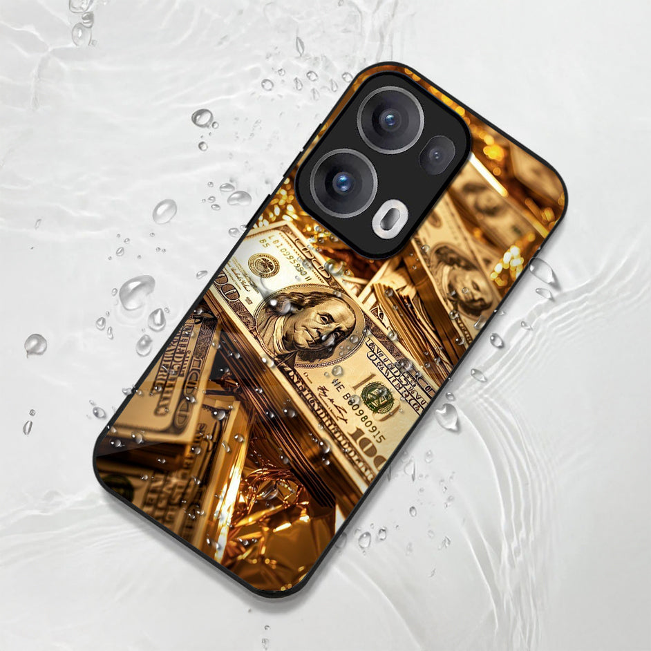 Oppo Reno13 5G Premium Acrylic Shockproof Glass Back Case (Money Glare)