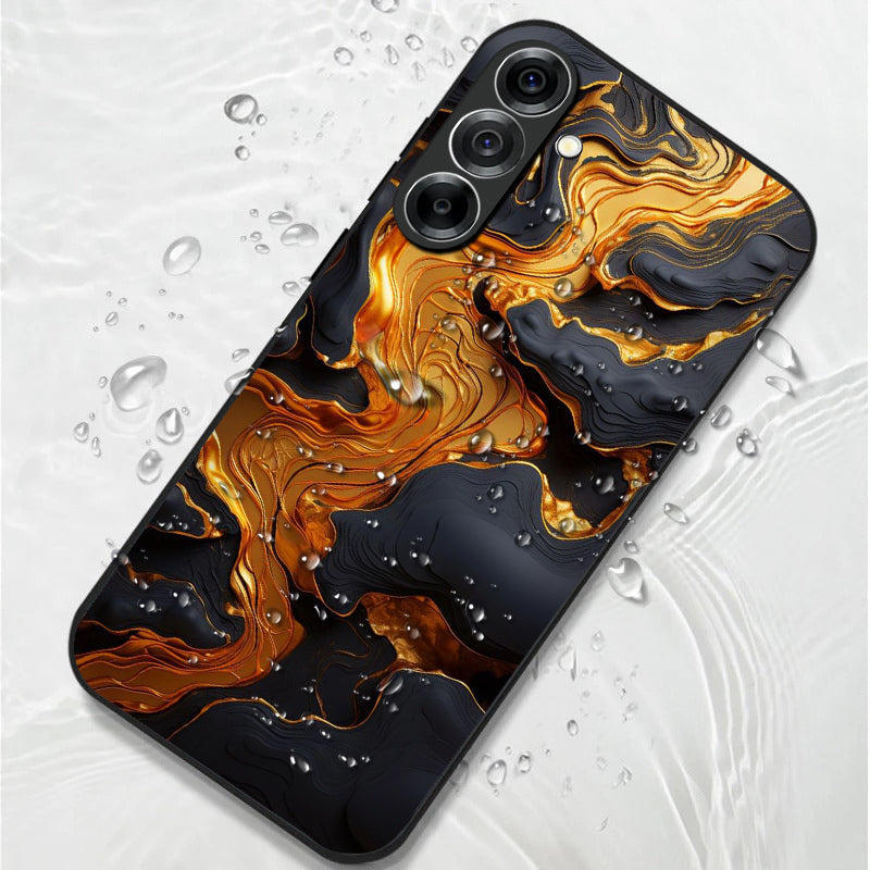 Samsung Galaxy A56 5G Premium Acrylic Shockproof Glass Back Case (Vulcan Marble)