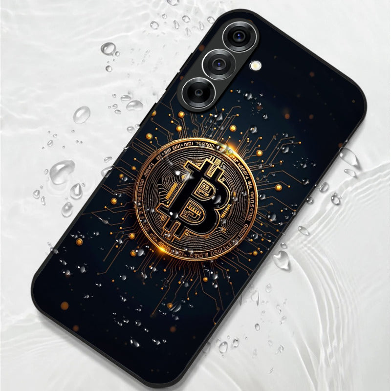 Samsung Galaxy A36 5G Premium Acrylic Shockproof Glass Back Case (Bitcoin Armor)
