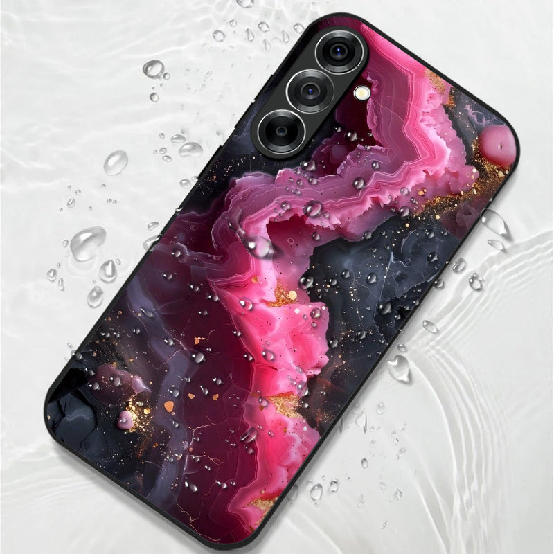 Samsung Galaxy A56 5G Premium Acrylic Shockproof Glass Back Case (Pink Aura Crystal)
