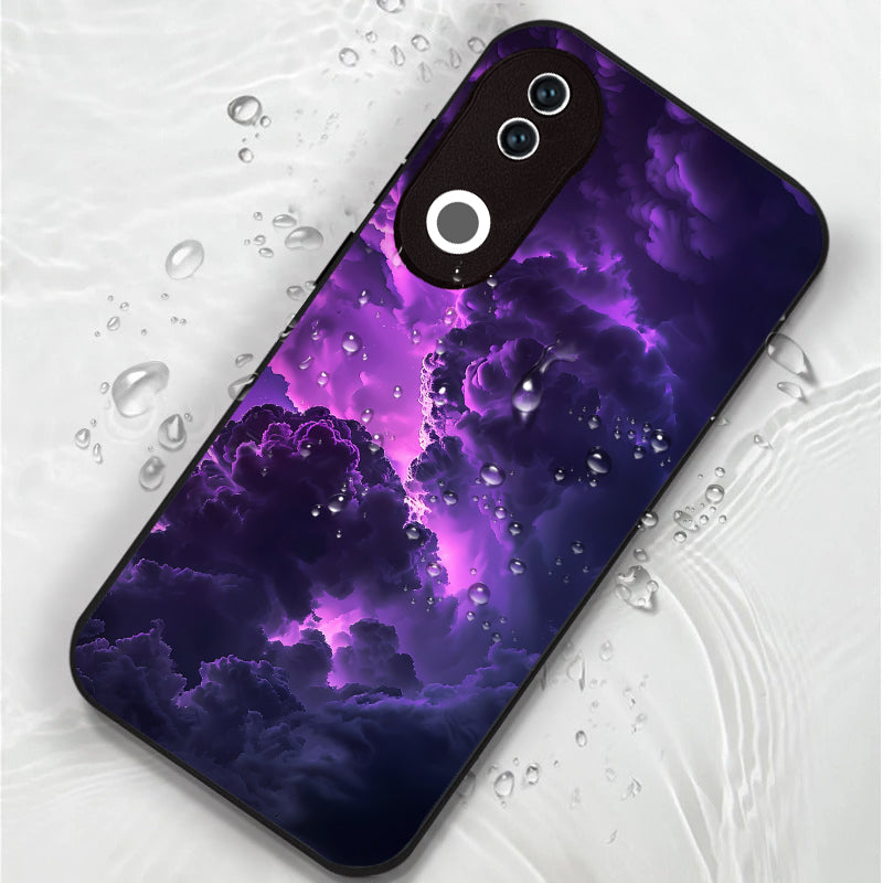 Vivo V50 5G Premium Acrylic Shockproof Glass Back Case (Violet Storm Surge)