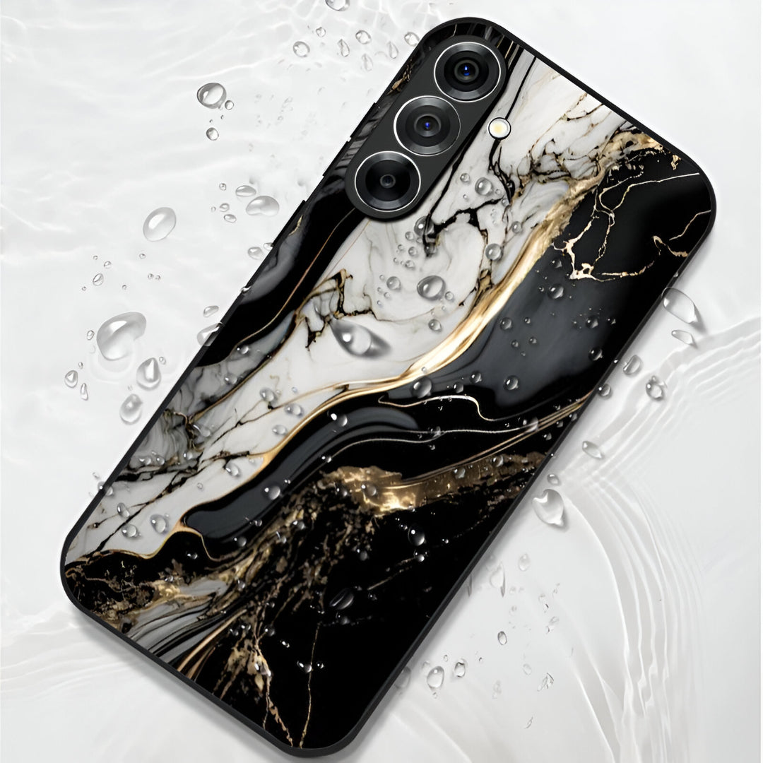 Samsung Galaxy A36 5G Premium Acrylic Shockproof Glass Back Case (Royal Marble Flow)