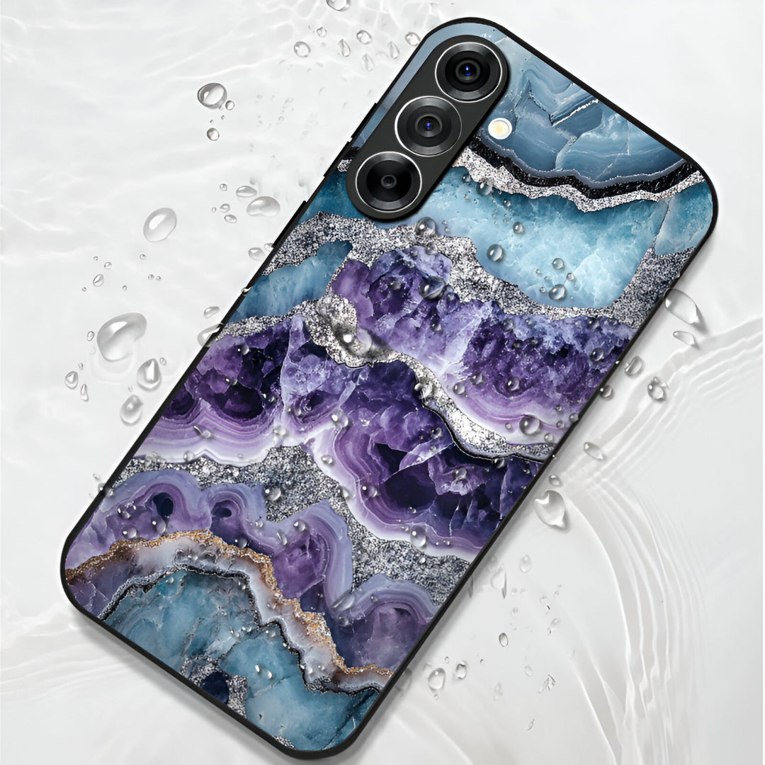 Samsung Galaxy A56 5G Premium Acrylic Shockproof Glass Back Case (Mystic Glacier Marble)