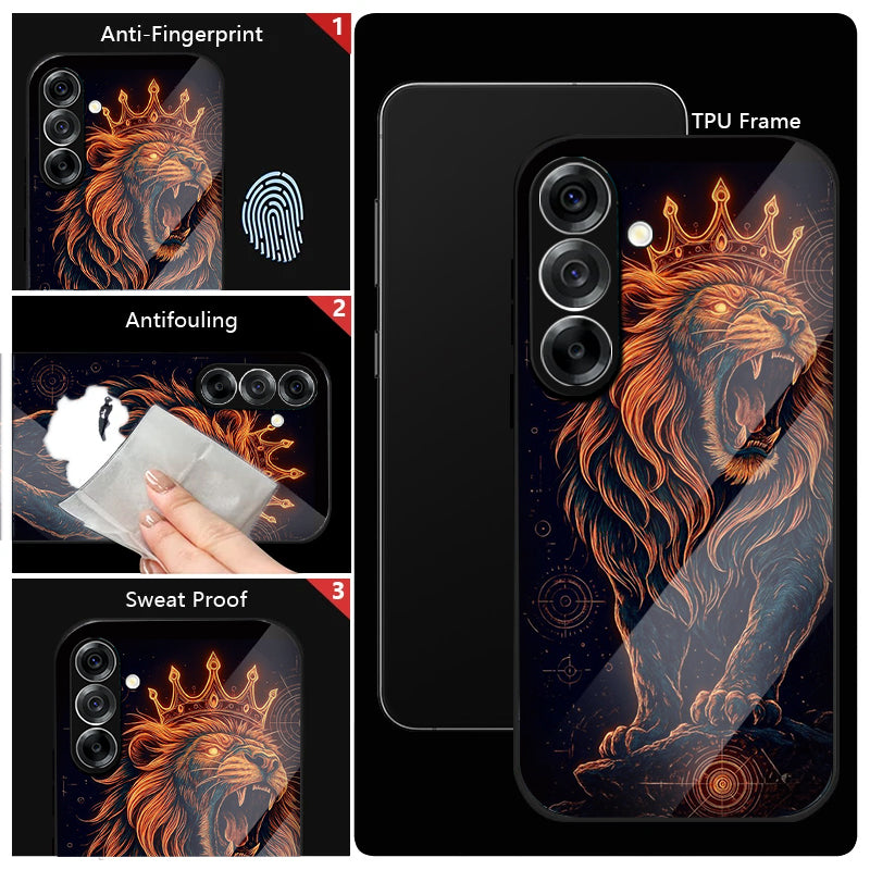 Samsung Galaxy A36 5G Premium Acrylic Shockproof Glass Back Case (King’s Roar)