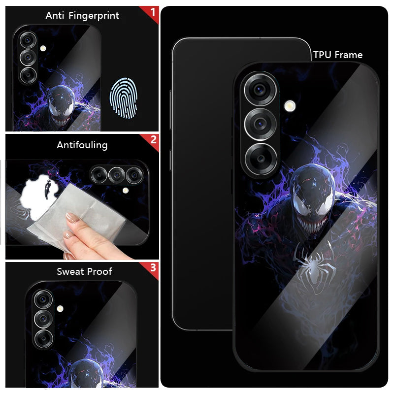 Samsung Galaxy A56 5G Premium Acrylic Shockproof Glass Back Case (Neon Predator)