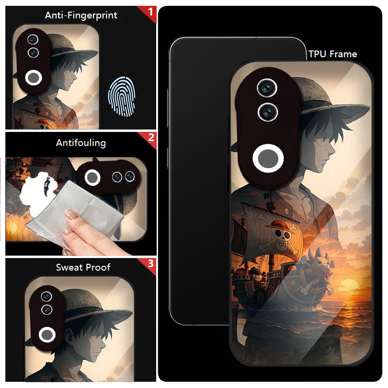 Vivo V50 5G Premium Acrylic Shockproof Glass Back Case (Sunset Voyage)