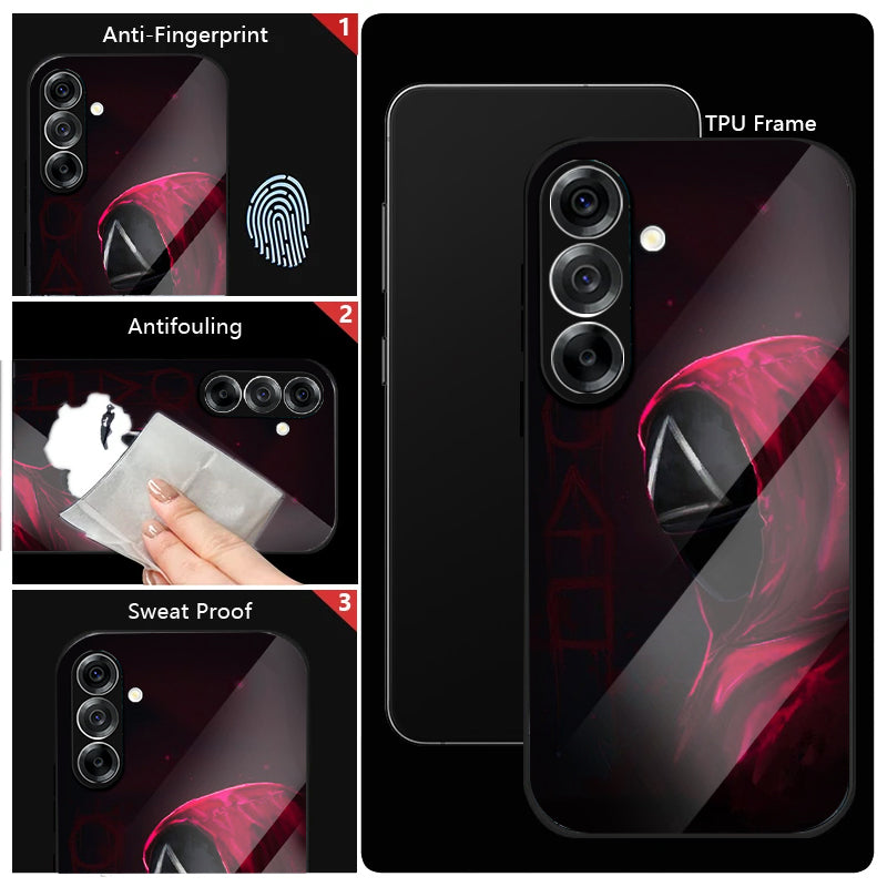 Samsung Galaxy A56 5G Premium Acrylic Shockproof Glass Back Case (Red Hood Vengeance)