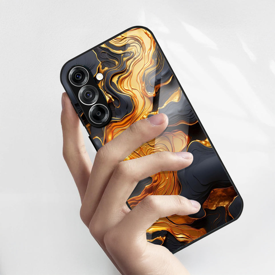 Samsung Galaxy A36 5G Premium Acrylic Shockproof Glass Back Case (Vulcan Marble)