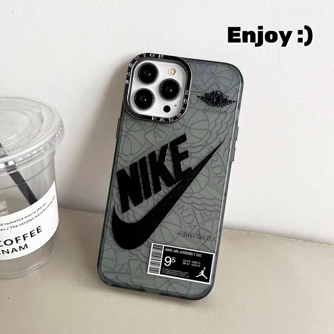 iPhone 14/15 Pro Black Printed Case for iPhone Slim Back Cover Hard Ultra Protective & Anti Shock iPhone Case