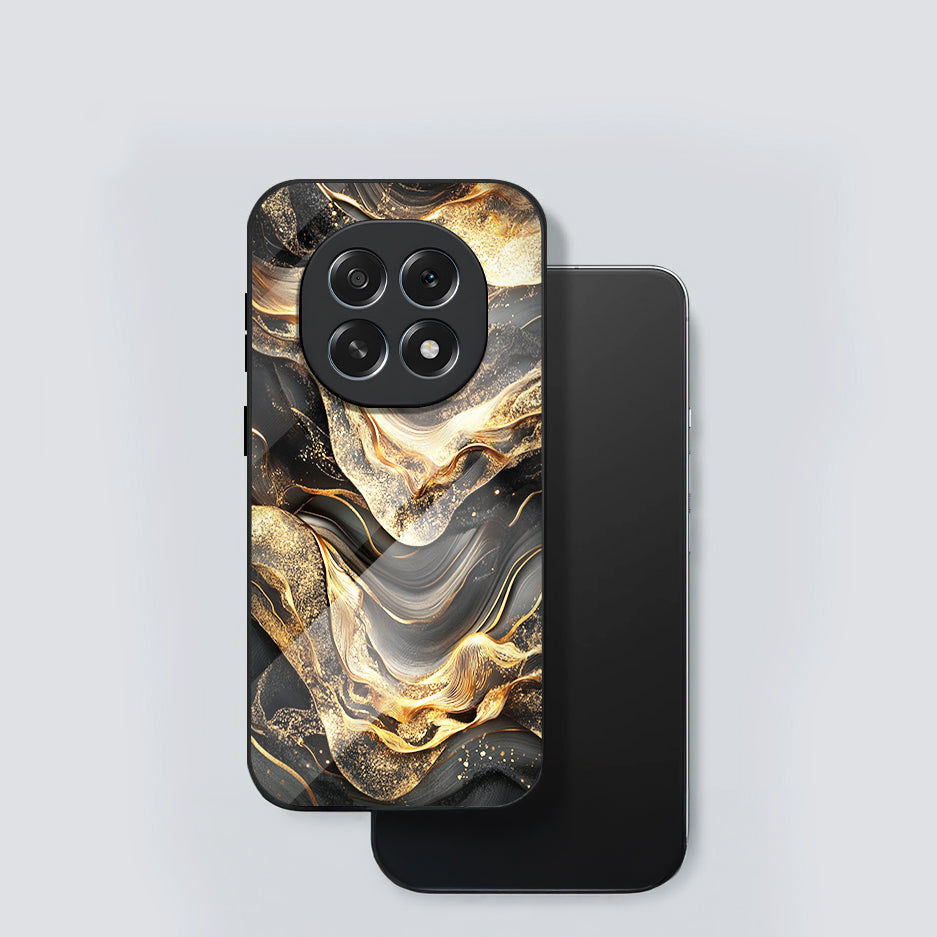 Oppo F29 Pro 5G Premium Acrylic Shockproof Glass Back Case (Golden Lava Marble)