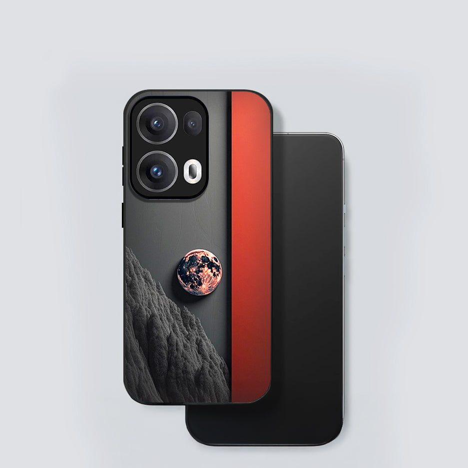 Oppo Reno13 5G Premium Acrylic Shockproof Glass Back Case (Volcanic Night)