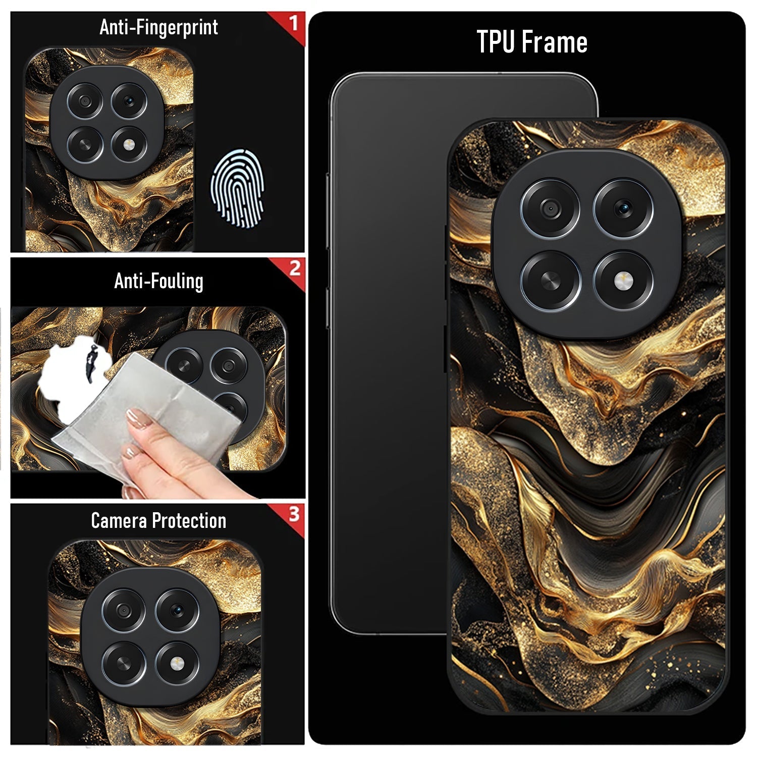 Oppo F29 Pro 5G Premium Acrylic Shockproof Glass Back Case (Golden Lava Marble)