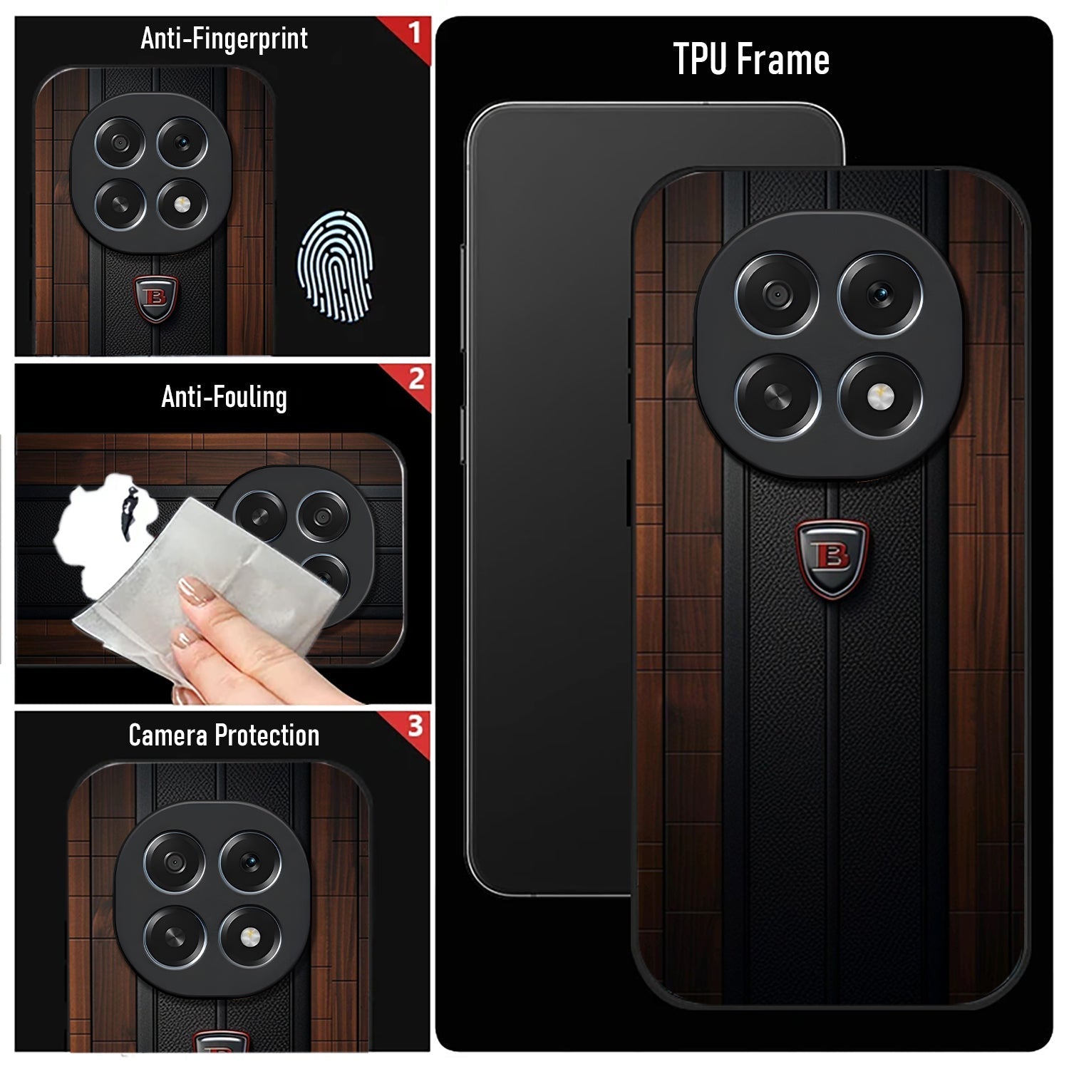Oppo F29 Pro 5G Premium Acrylic Shockproof Glass Back Case (Wooden Texture)