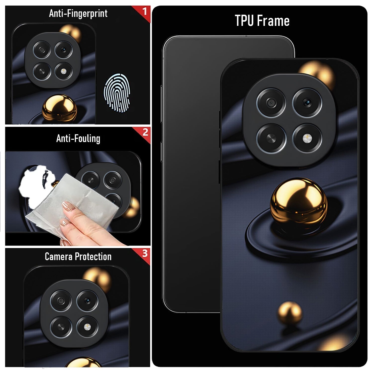 Oppo F29 Pro 5G Premium Acrylic Shockproof Glass Back Case (Golden Ball)