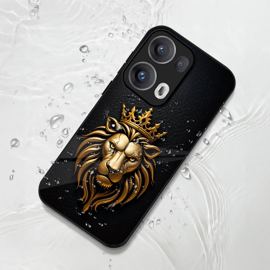Oppo Reno13 5G Premium Acrylic Shockproof Glass Back Case (Lion King)