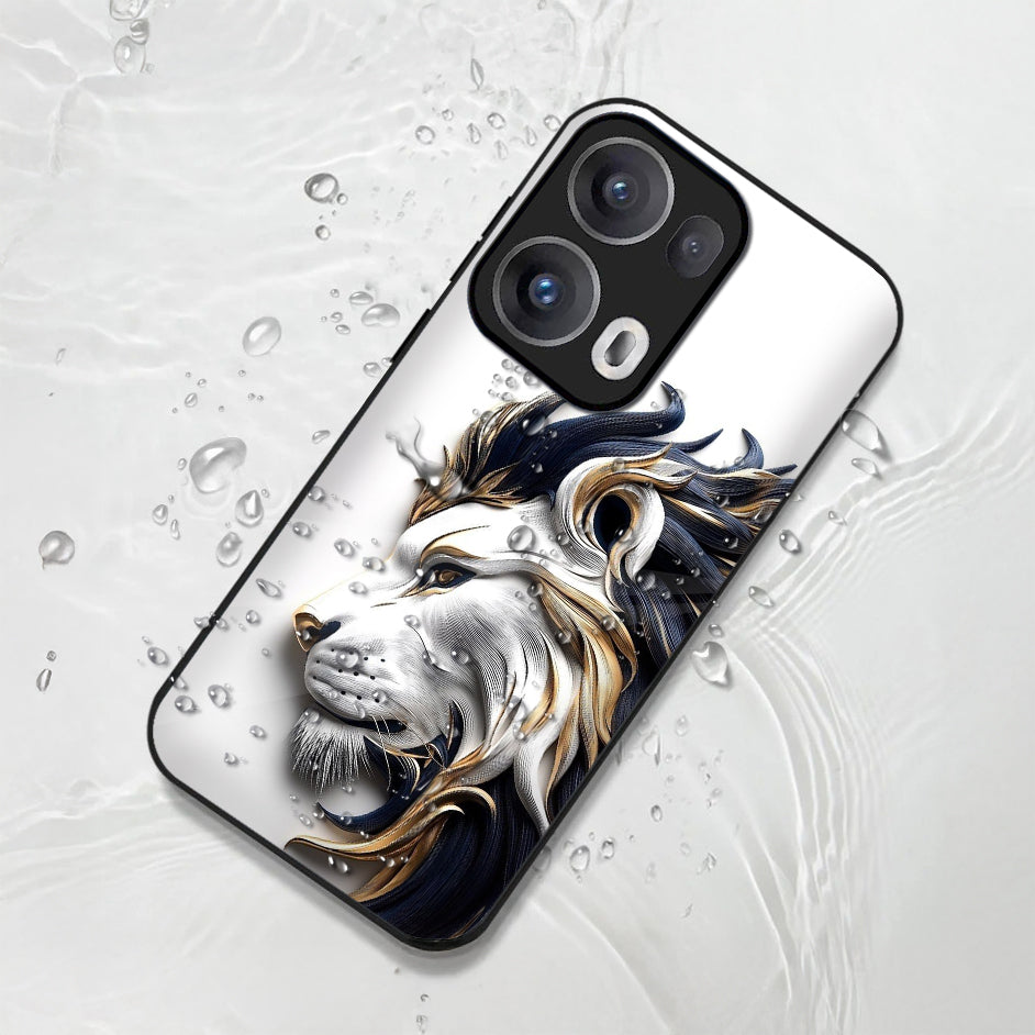 Oppo Reno13 5G Premium Acrylic Shockproof Glass Back Case (White King)