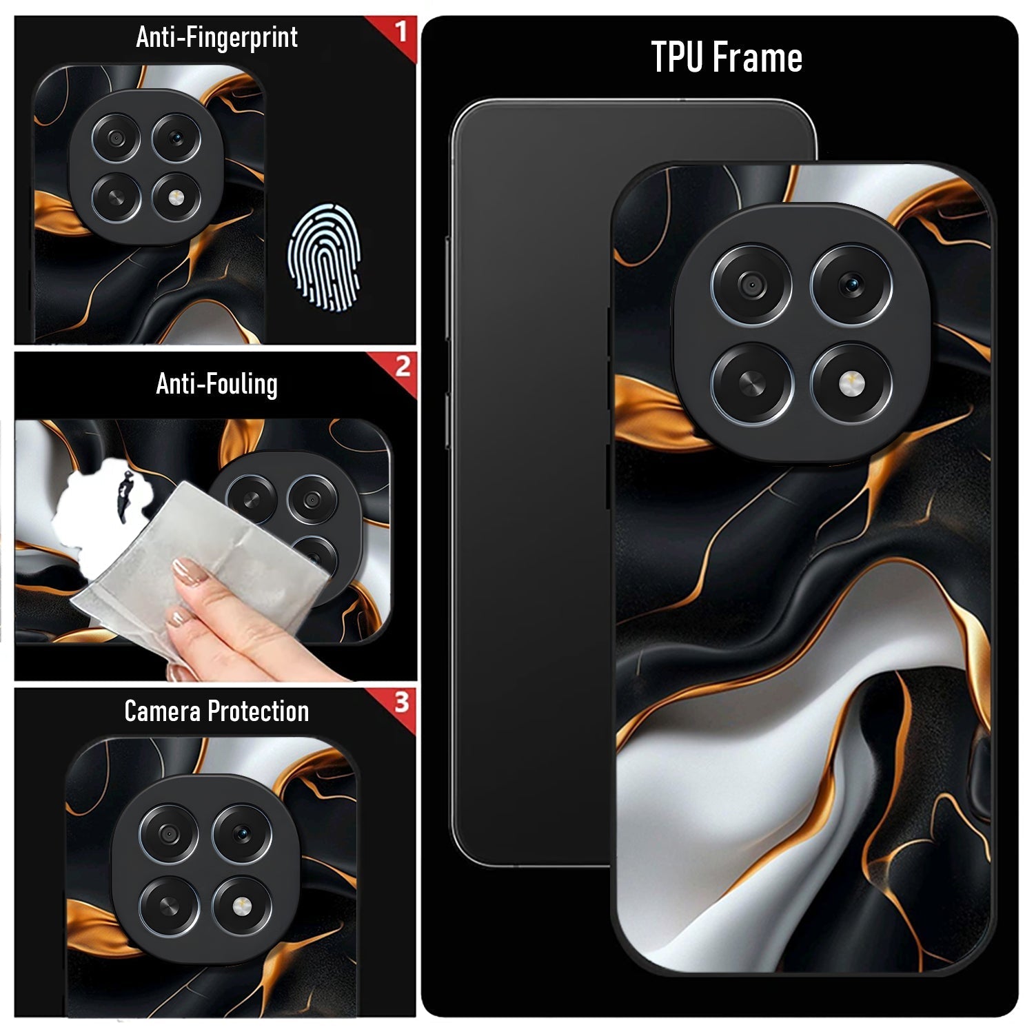 Oppo F29 Pro 5G Premium Acrylic Shockproof Glass Back Case (Golden Silk)