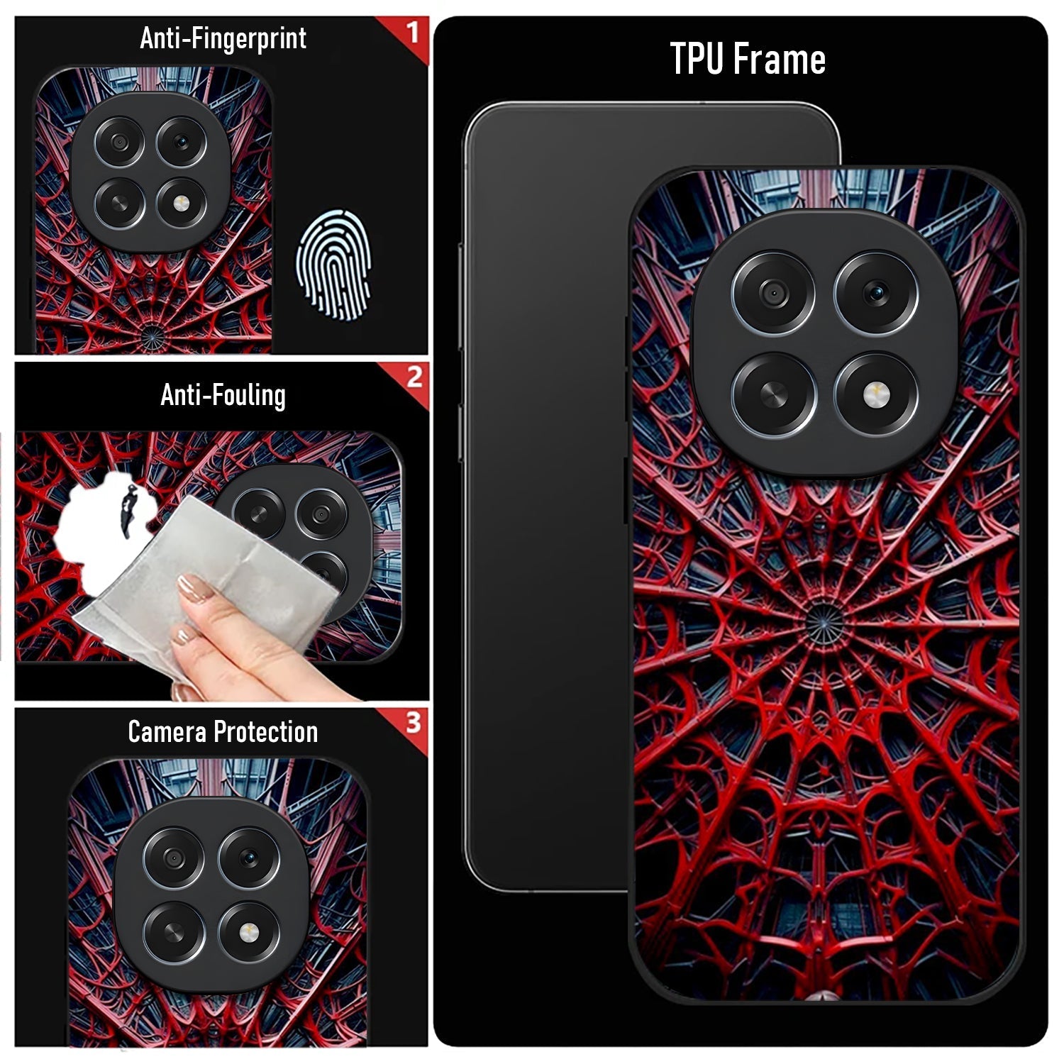 Oppo F29 Pro 5G Premium Acrylic Shockproof Glass Back Case (Spider)