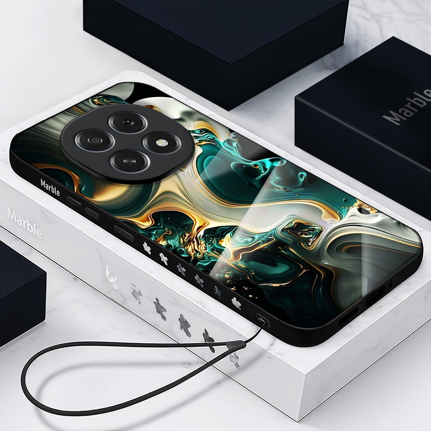 Oppo F29 Pro 5G Premium Acrylic Shockproof Glass Back Case (Forest Marble)
