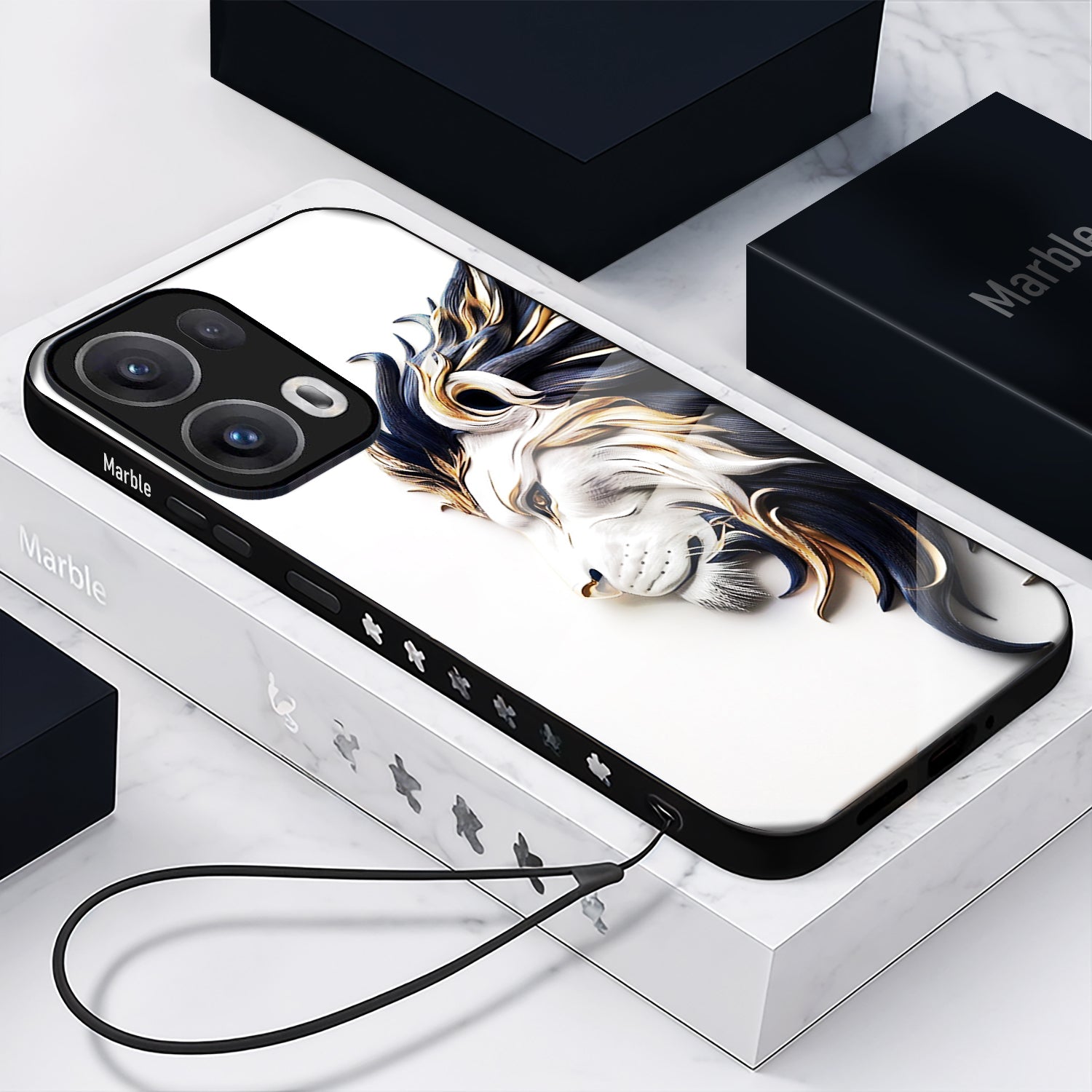 Oppo Reno13 5G Premium Acrylic Shockproof Glass Back Case (White King)