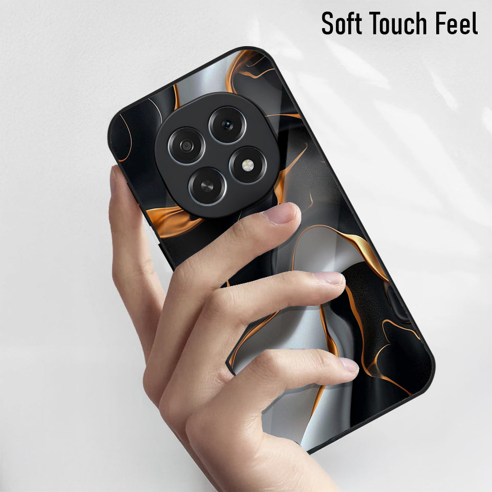 Oppo F29 Pro 5G Premium Acrylic Shockproof Glass Back Case (Golden Silk)
