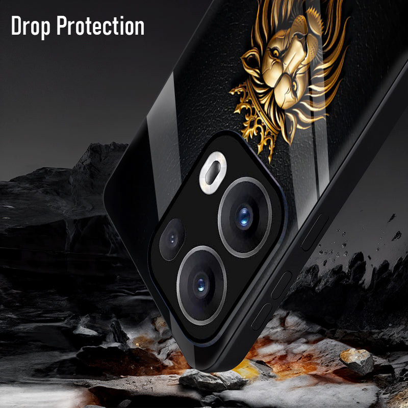 Oppo Reno13 5G Premium Acrylic Shockproof Glass Back Case (Lion King)