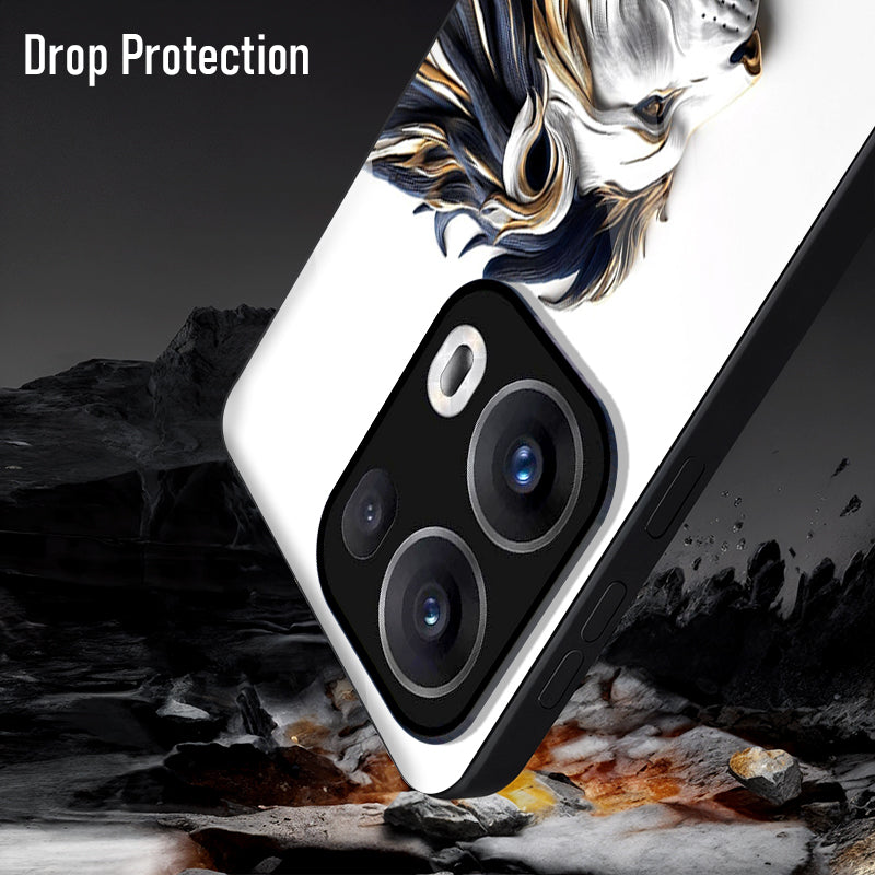 Oppo Reno13 5G Premium Acrylic Shockproof Glass Back Case (White King)